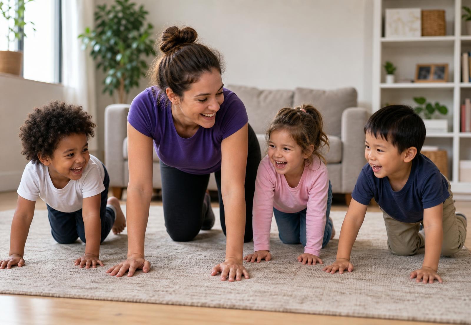 Children moving during a Kids Zone sports session